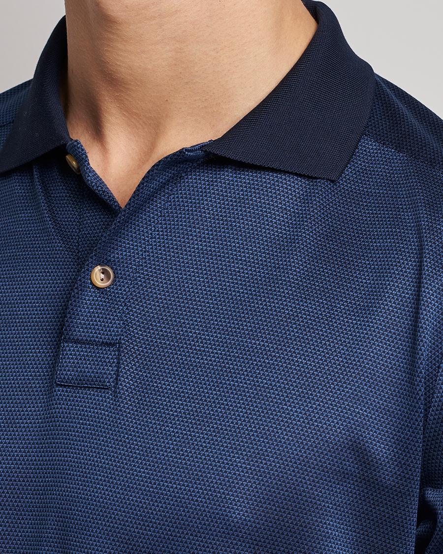 Homme | Pulls Et Tricots | Eton | Knit Jaquard Polo Shirt Blue