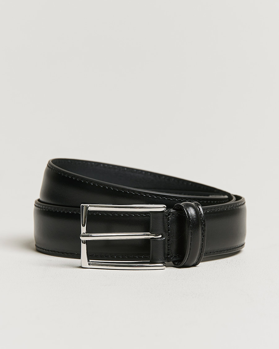 Heren | Riemen | Anderson's | Leather Suit Belt 3 cm Black