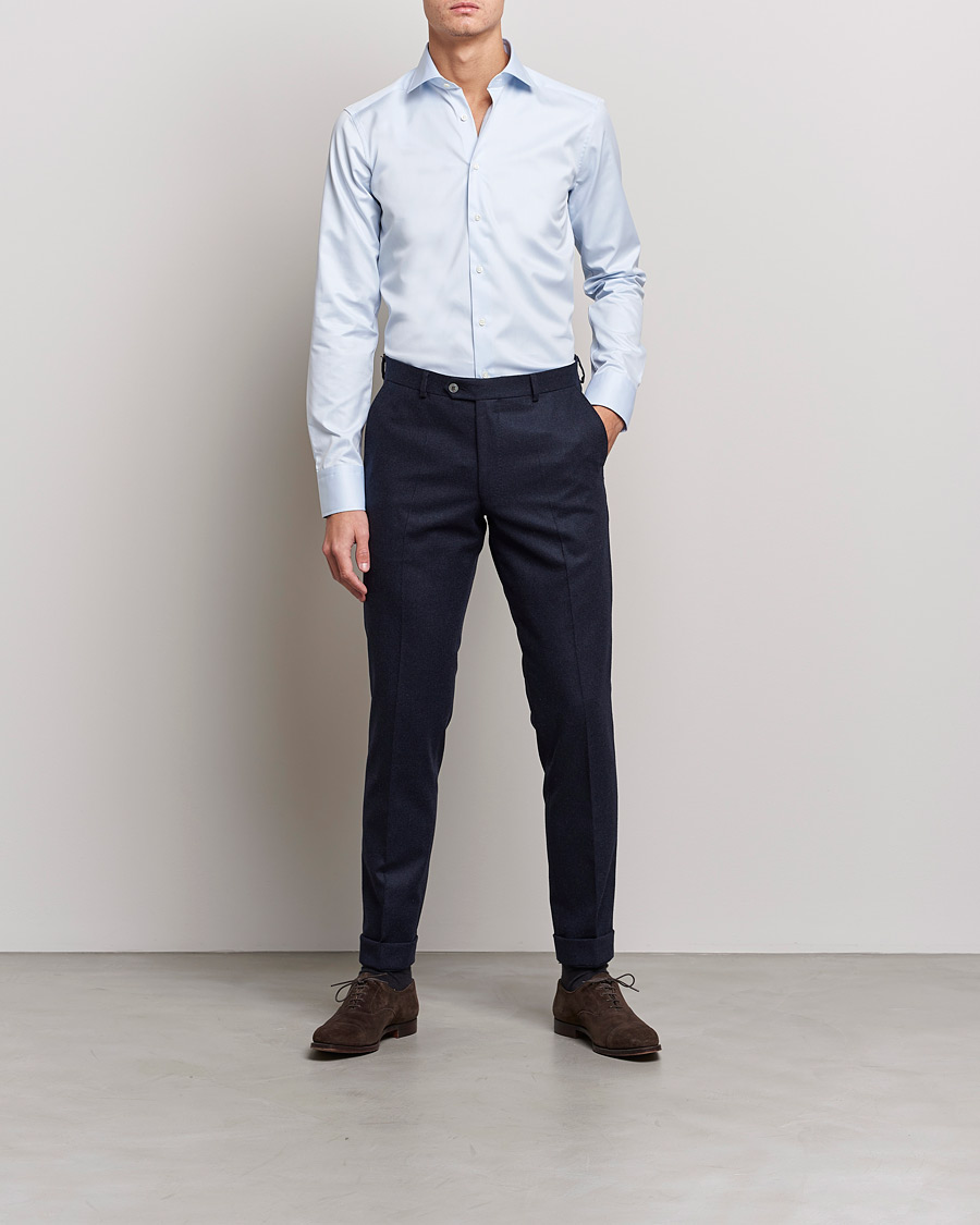 Heren | Overhemden | Stenströms | Superslim Plain Shirt Blue
