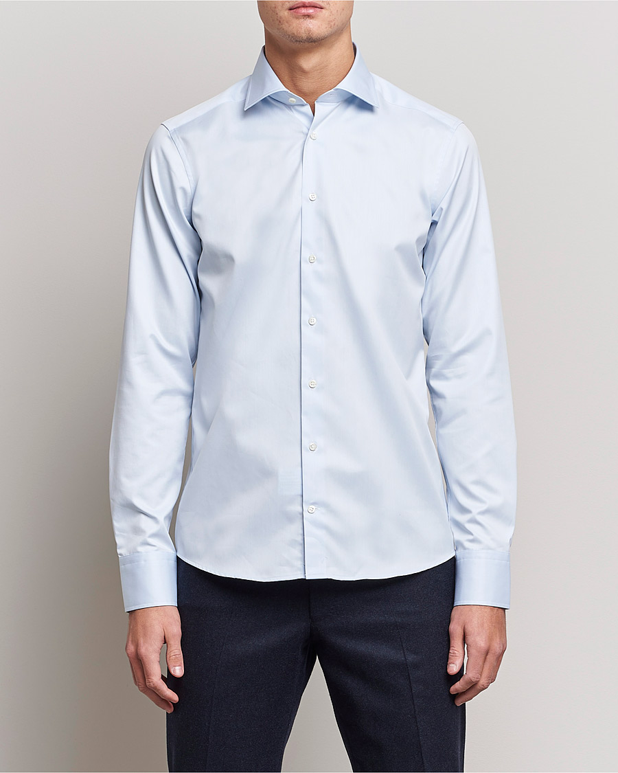 Heren | Overhemden | Stenströms | Superslim Plain Shirt Blue