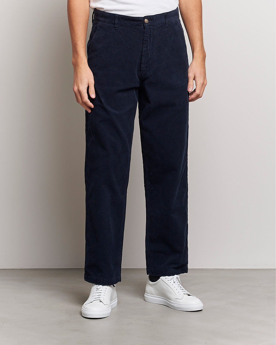 Homme | Pantalons | A Day's March | Redwood Cord Trousers Navy