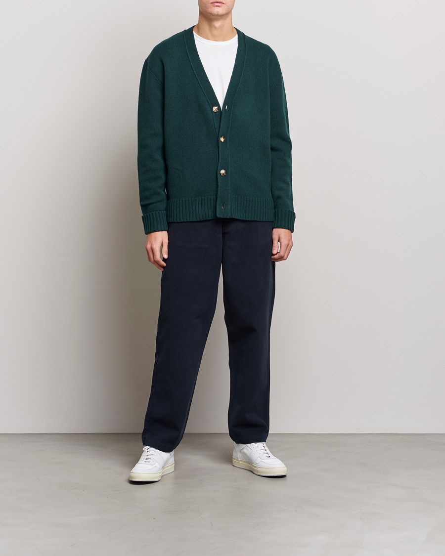 Heren | Broeken | A Day's March | Redwood Cotton/Tencel Trousers Navy