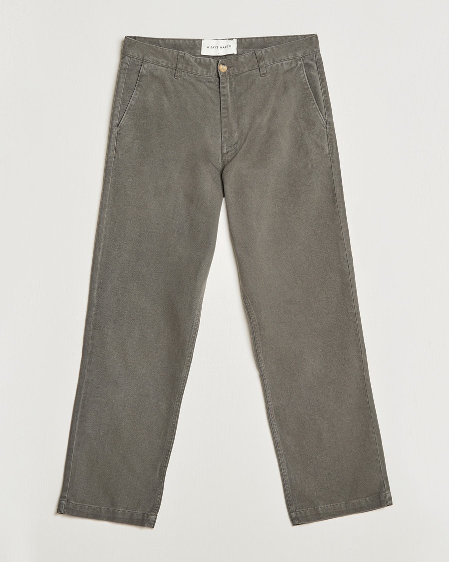 Homme | Pantalons | A Day's March | Redwood Cotton/Tencel Trousers Olive