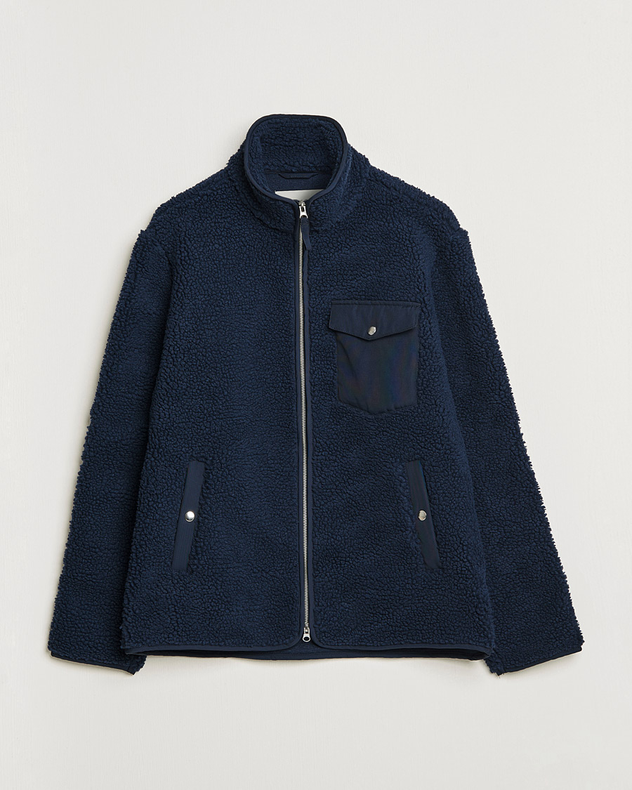 Homme | Pulls Et Tricots | A Day's March | Tone Pile Fleece Jacket Navy