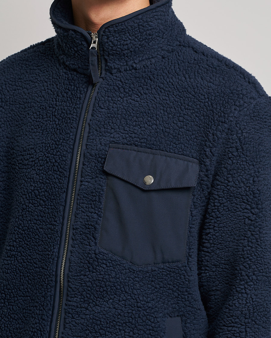 Homme | Pulls Et Tricots | A Day's March | Tone Pile Fleece Jacket Navy
