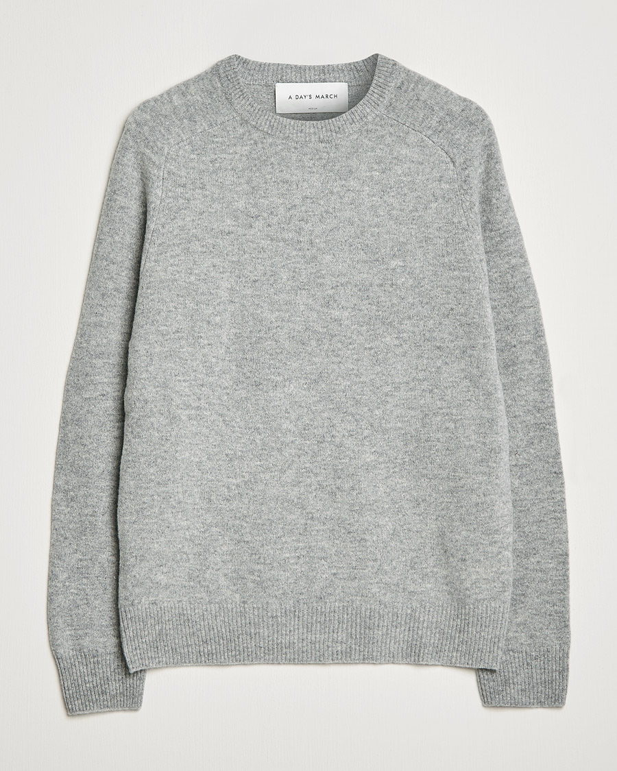 Homme | Pulls Et Tricots | A Day's March | Brodick Lambswool Sweater Grey Melange
