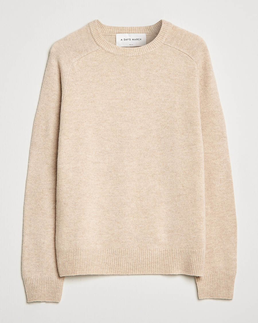 Homme | Pulls Et Tricots | A Day's March | Brodick Lambswool Sweater Sand Melange
