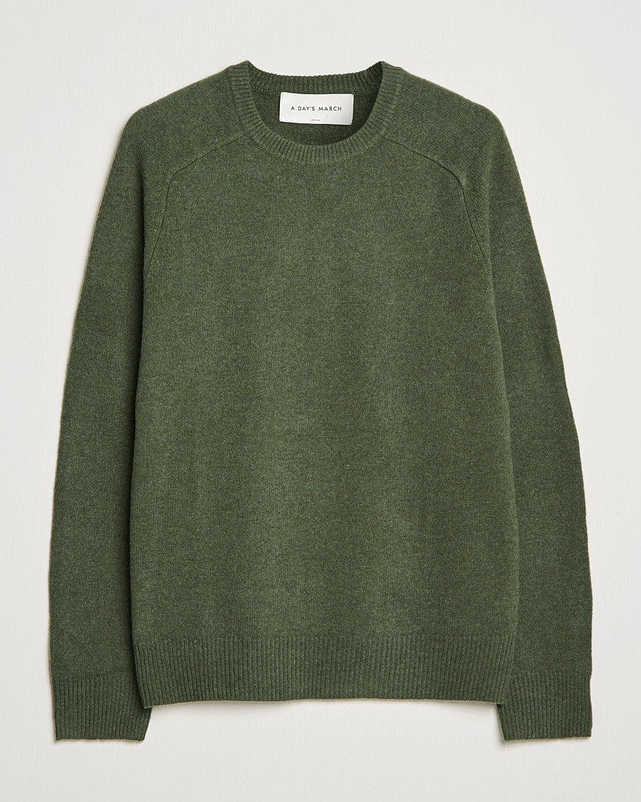 Homme | Pulls Et Tricots | A Day's March | Brodick Lambswool Sweater Olive