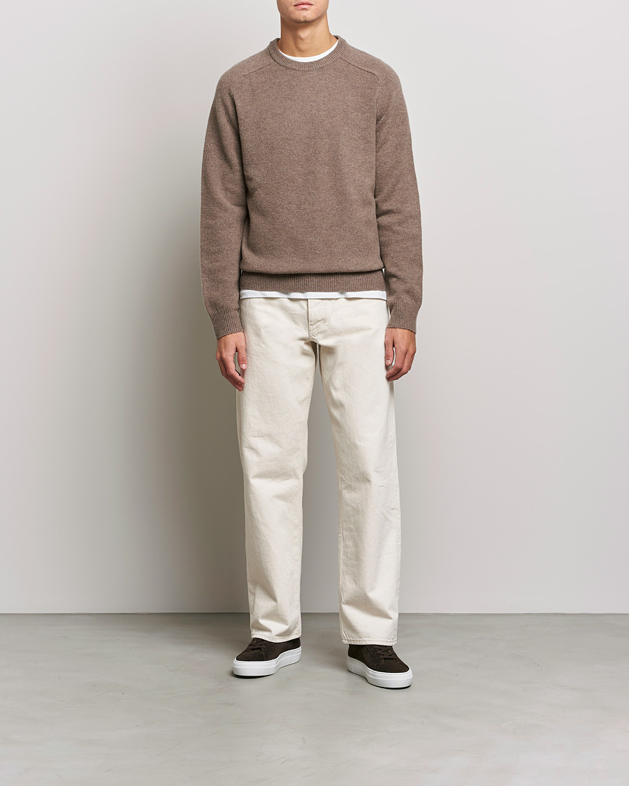 Homme | Pulls Et Tricots | A Day's March | Brodick Lambswool Sweater Taupe Melange