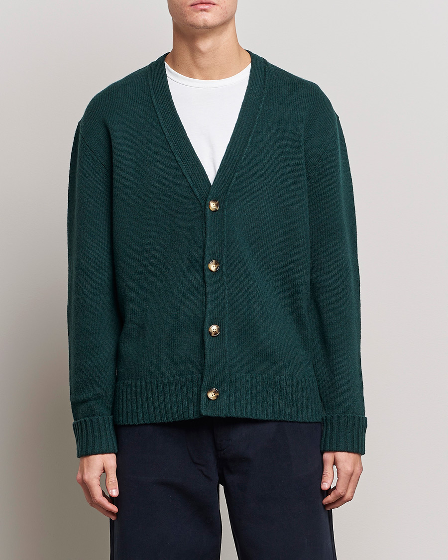 Homme | Pulls Et Tricots | A Day's March | Snag Lambswool Cardigan Bottle Green