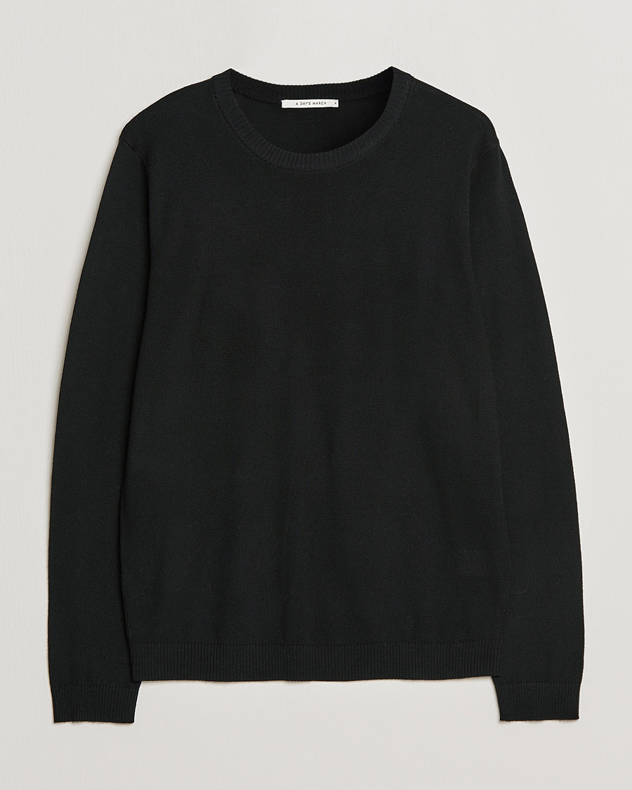 Heren | Truien | A Day's March | Alagón Merino Crew Black