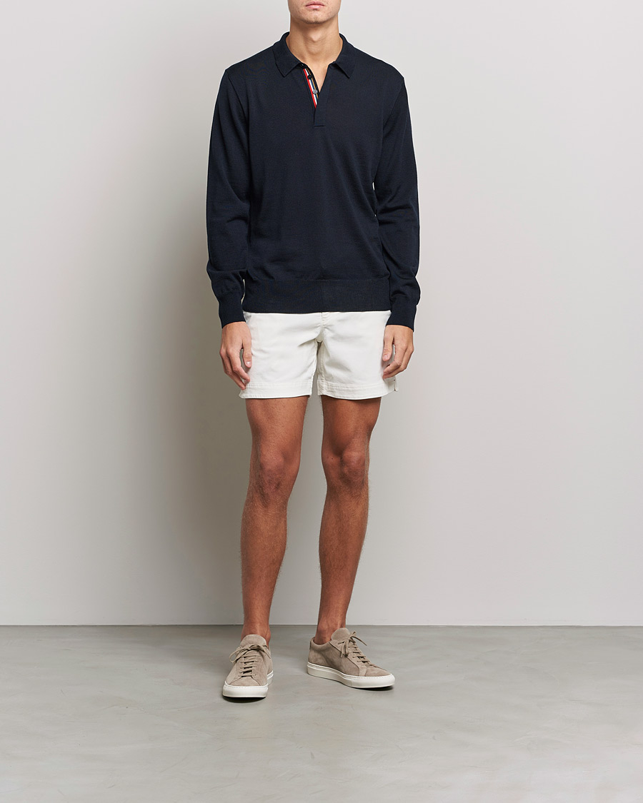 Homme | Pulls Et Tricots | Orlebar Brown | Ebro OB Stripe Merino Poloshirt Night Iris