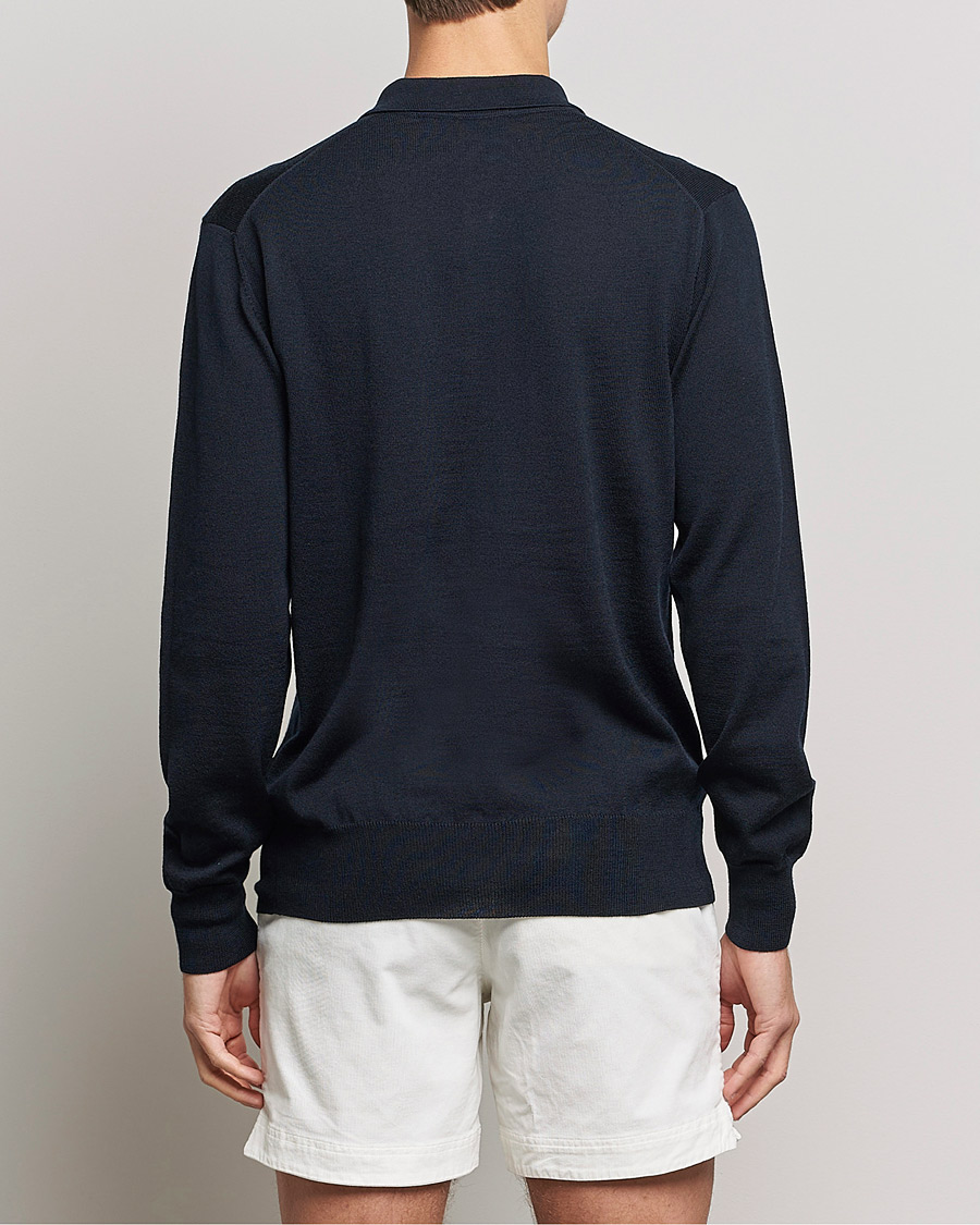 Homme | Pulls Et Tricots | Orlebar Brown | Ebro OB Stripe Merino Poloshirt Night Iris