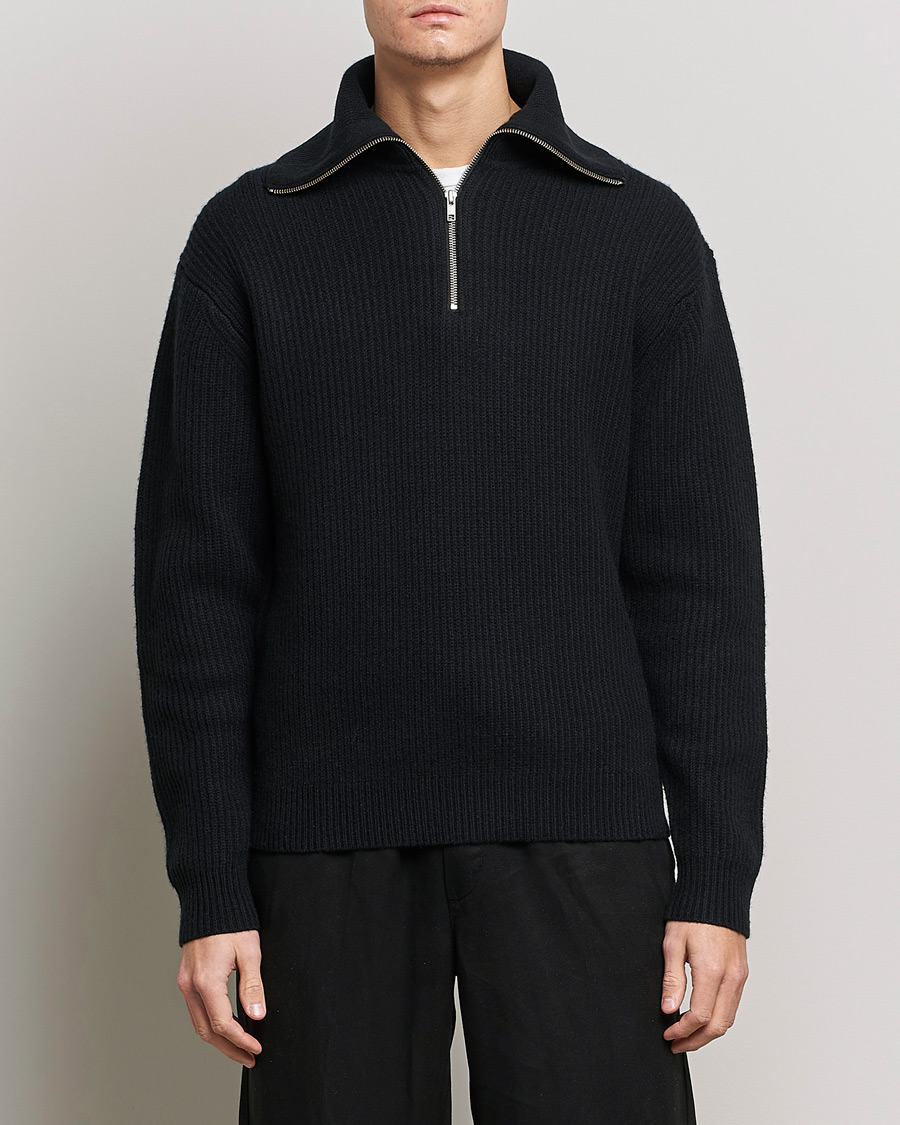 Homme | Pulls Et Tricots | Samsøe Samsøe | Samsøe & Samsøe Logan Zip Turtle Neck Black