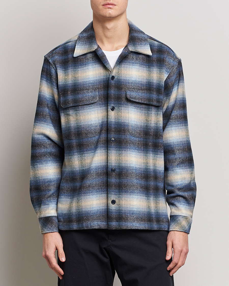 Homme | Chemises | Samsøe Samsøe | Samsøe & Samsøe Castor Recycled Overshirt Blue Checked