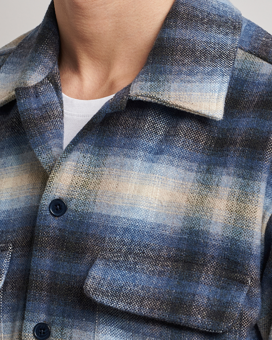 Homme | Chemises | Samsøe Samsøe | Samsøe & Samsøe Castor Recycled Overshirt Blue Checked