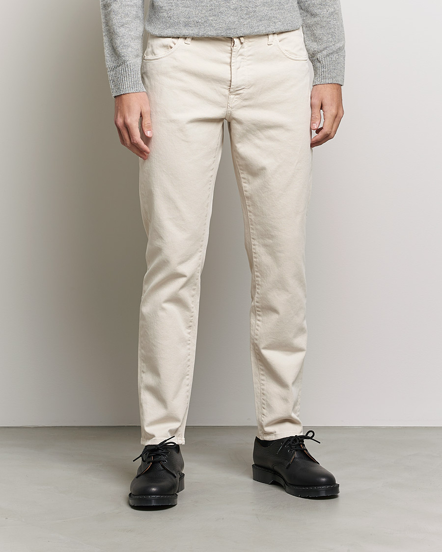 Heren | Broeken | Incotex | Bull Denim 5-Pocket Pants White
