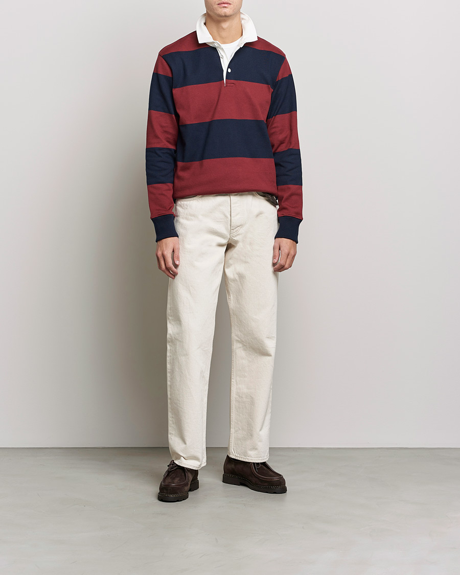 Homme | Pulls Et Tricots | Rowing Blazers | Block Stripe Rugby Burgundy/Navy