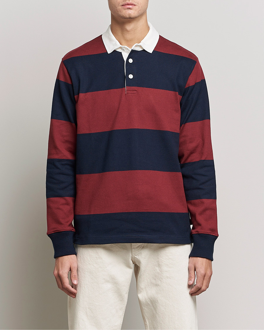 Homme | Pulls Et Tricots | Rowing Blazers | Block Stripe Rugby Burgundy/Navy
