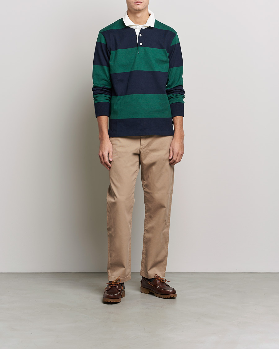 Homme | Pulls Et Tricots | Rowing Blazers | Block Stripe Rugby Hunter Green/Navy