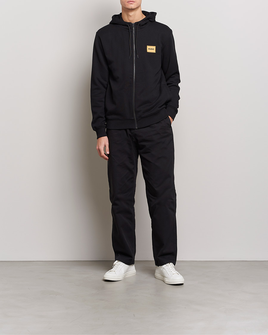Heren | Truien | HUGO | Daple Full Zip Hoodie Black