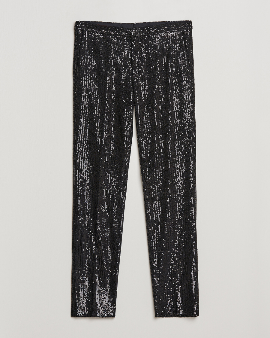 Heren | Broeken | HUGO | Hesten Shiny Tuxedo Trousers Black