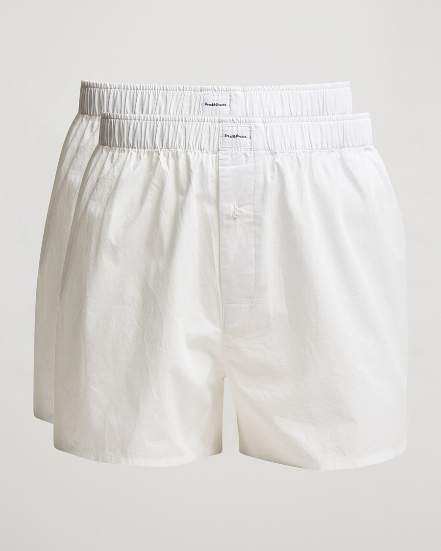 Heren | Ondergoed | Bread & Boxers | 2-Pack Boxer Shorts White