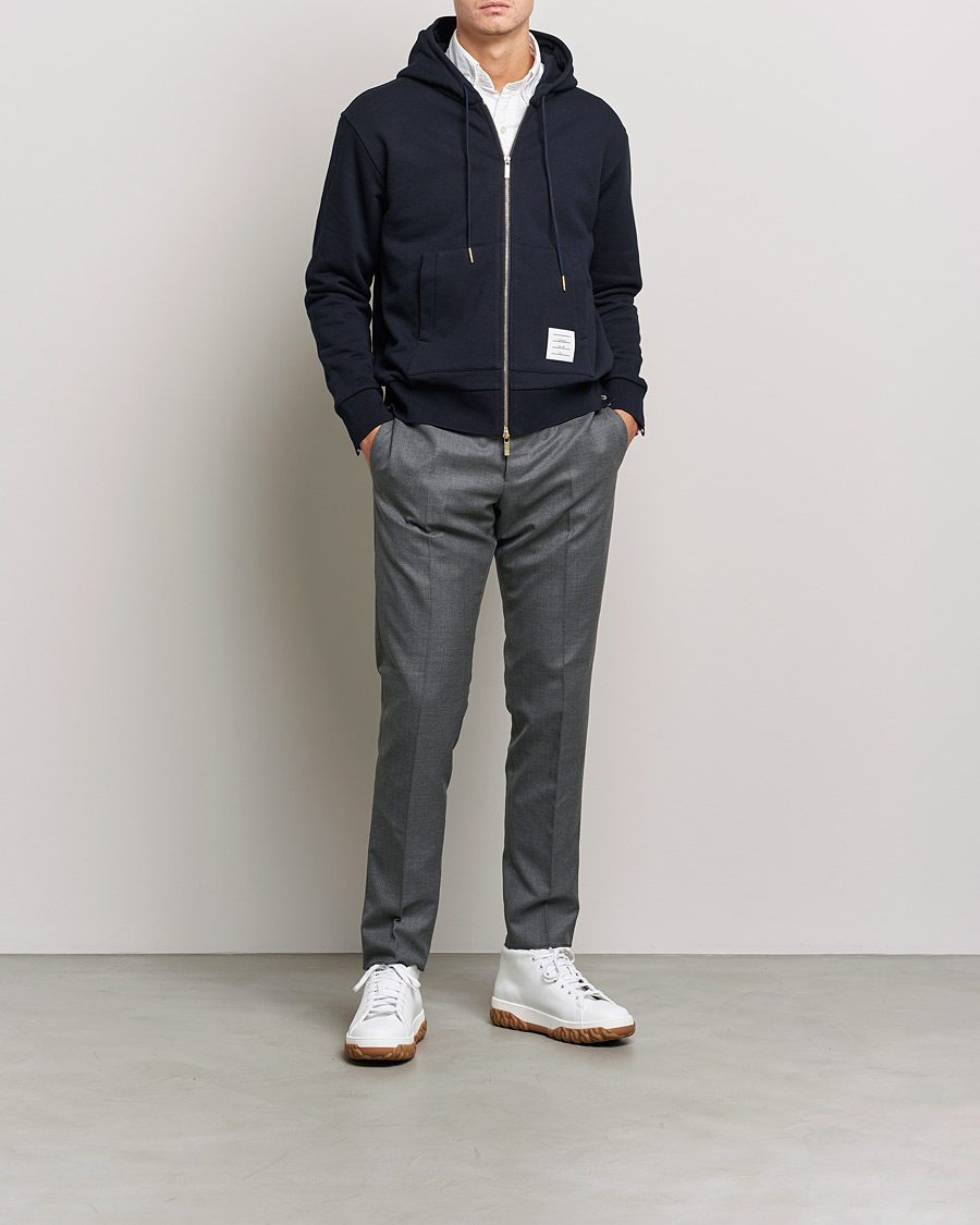 Homme | Pulls Et Tricots | Thom Browne | Center Back Full Zip Hoodie Navy