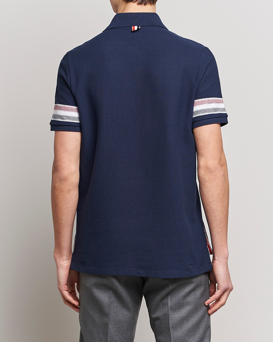 Homme | Polos | Thom Browne | RWB Stripe Polo Shirt Navy