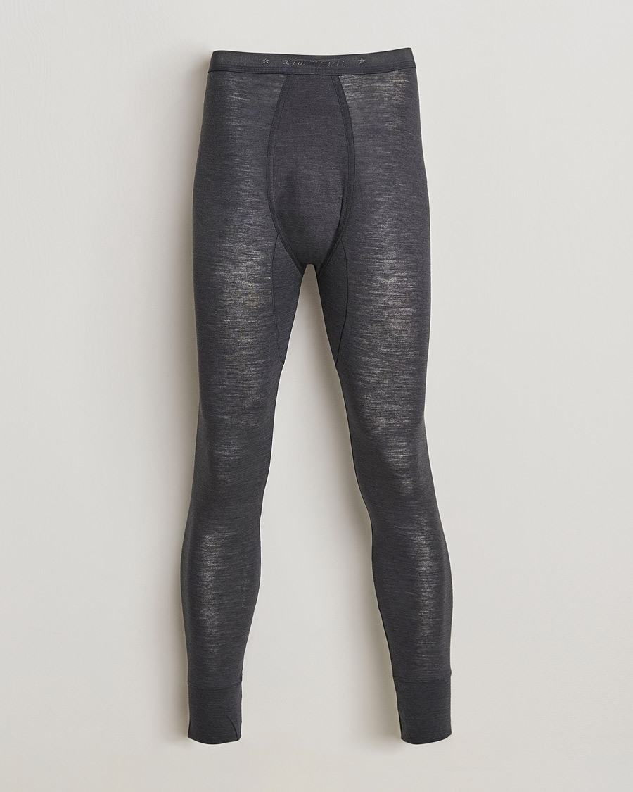 Heren | Ondergoed | Zimmerli of Switzerland | Wool/Silk Long Johns Charcoal