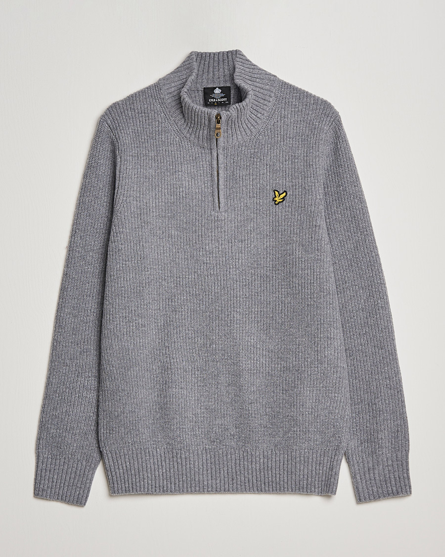 Homme | Pulls Et Tricots | Lyle & Scott | Ribbed Quarter Zip Sweater Grey Marl