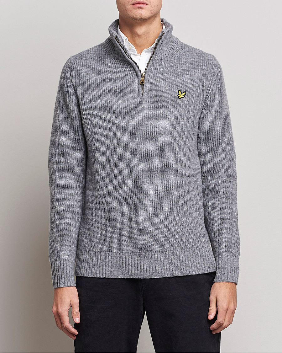 Homme | Pulls Et Tricots | Lyle & Scott | Ribbed Quarter Zip Sweater Grey Marl