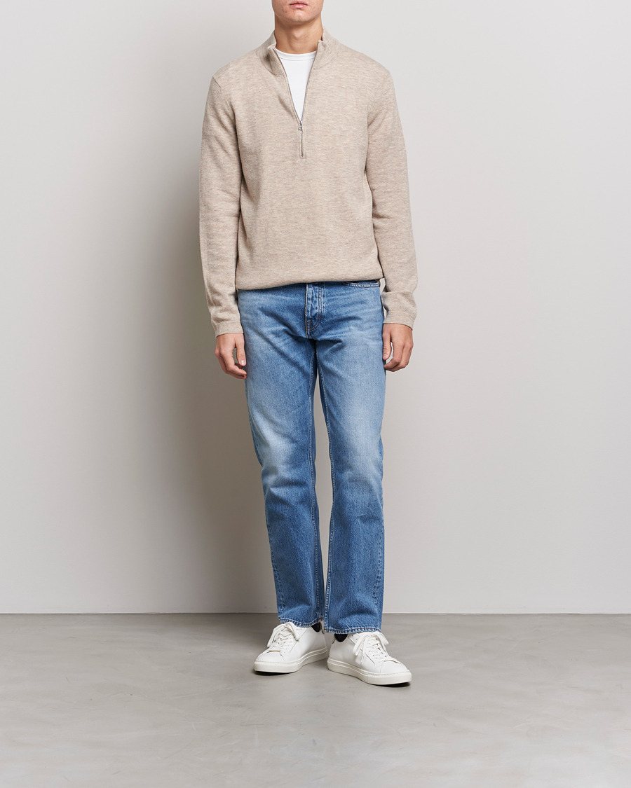 Homme | Pulls Et Tricots | Tiger of Sweden | Owain Merino Half Zip Sweater Dark White