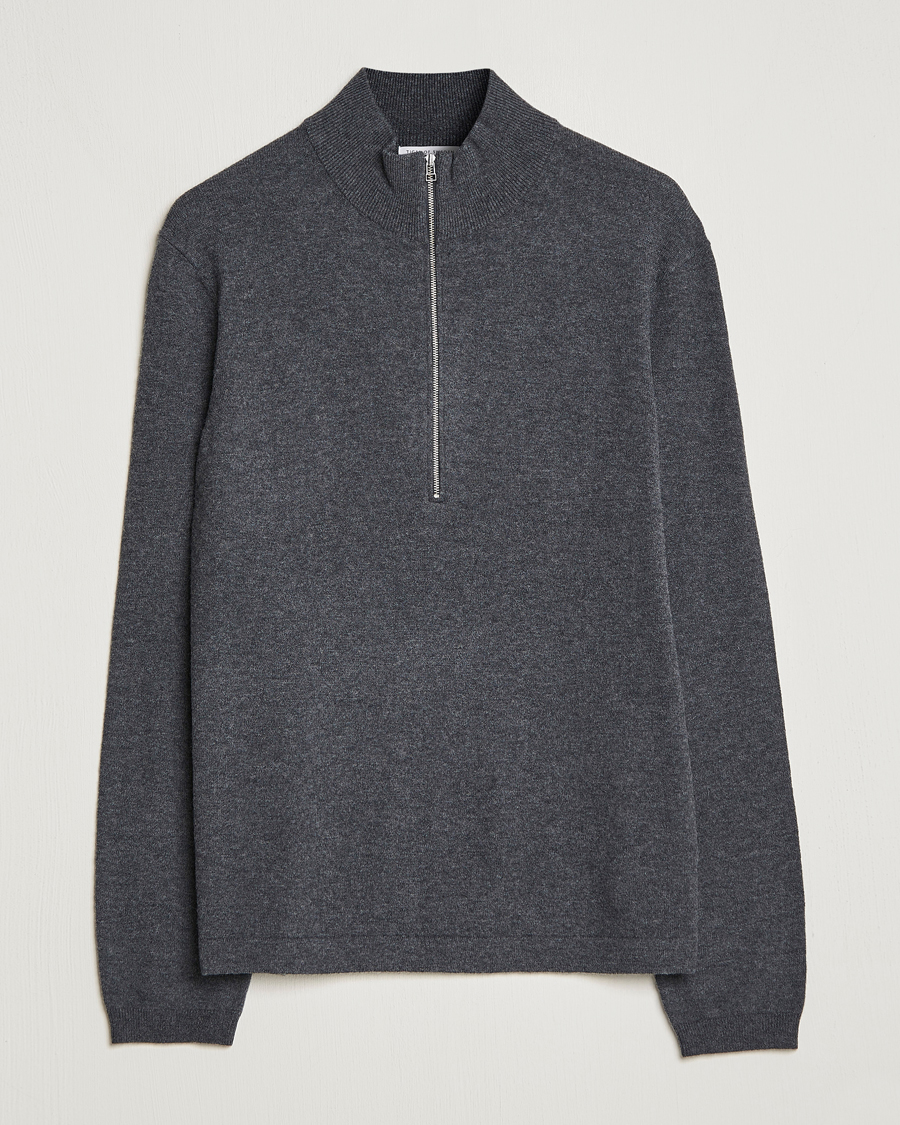 Homme | Pulls Et Tricots | Tiger of Sweden | Owain Merino Half Zip Sweater Dark Grey Mel