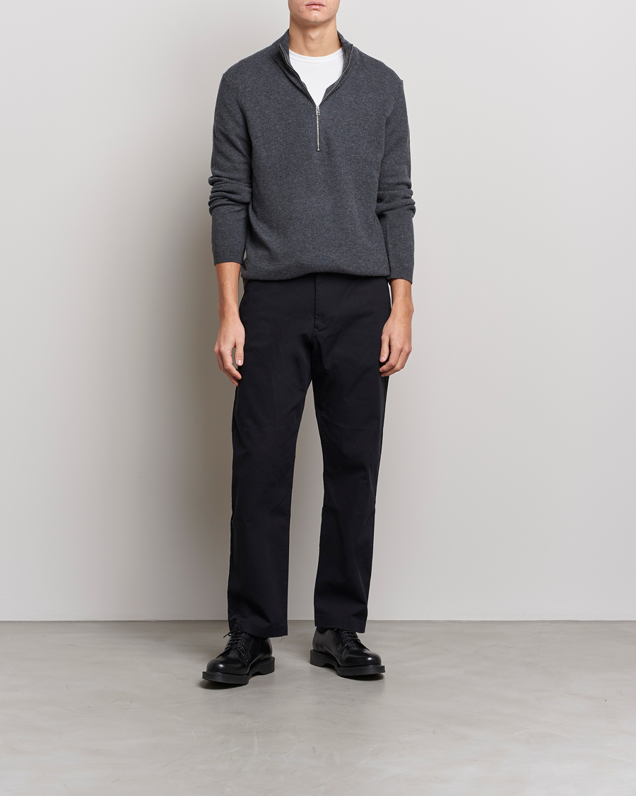 Homme | Pulls Et Tricots | Tiger of Sweden | Owain Merino Half Zip Sweater Dark Grey Mel