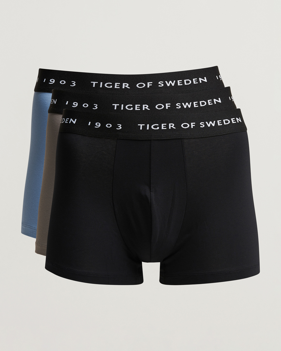 Homme | Sous-Vêtements Et Chaussettes | Tiger of Sweden | Hermod 3-Pack Organic Cotton Trunck Light Blue Black