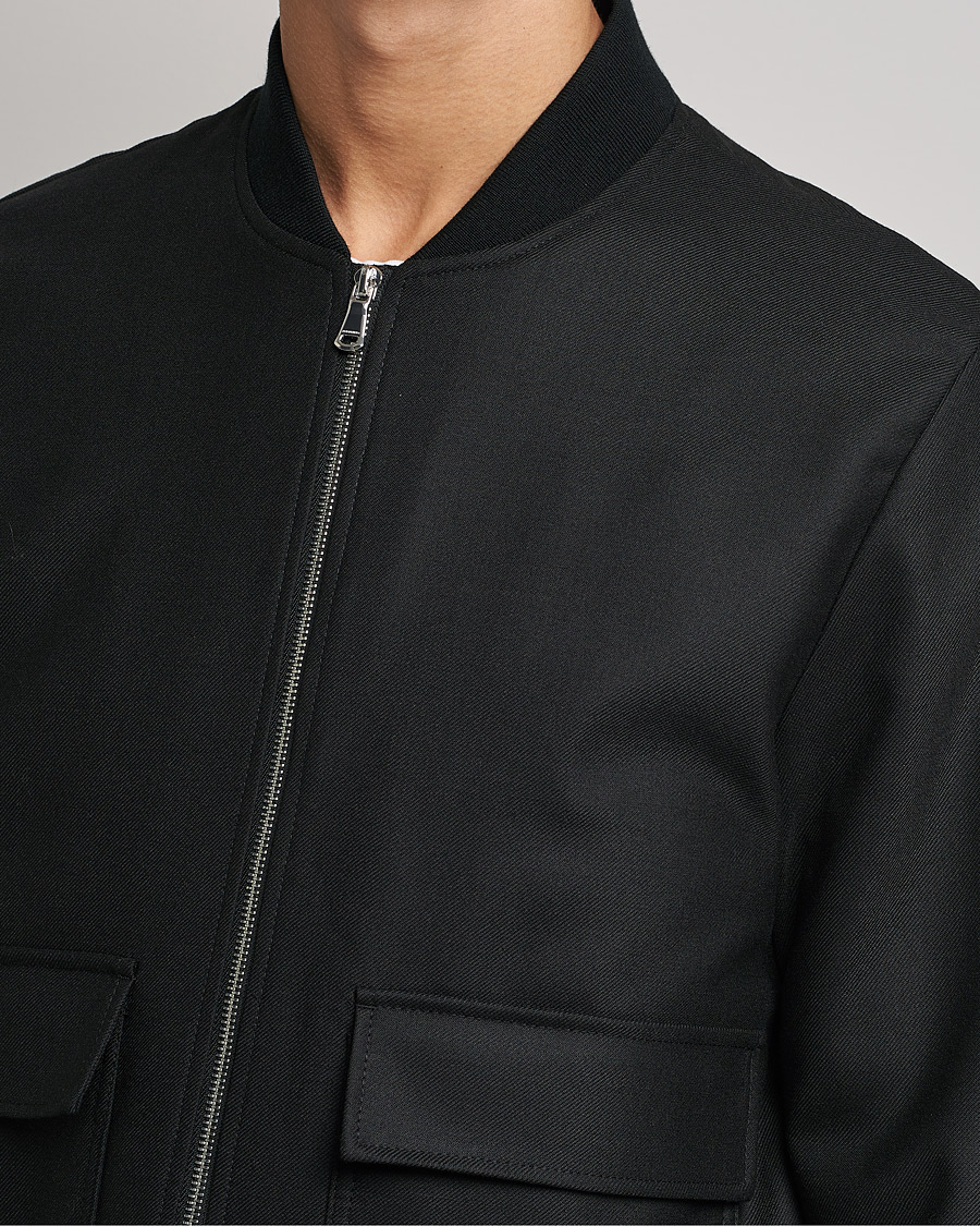 Heren | Jassen | J.Lindeberg | Thom Bomber Wool Twill Jacket Black