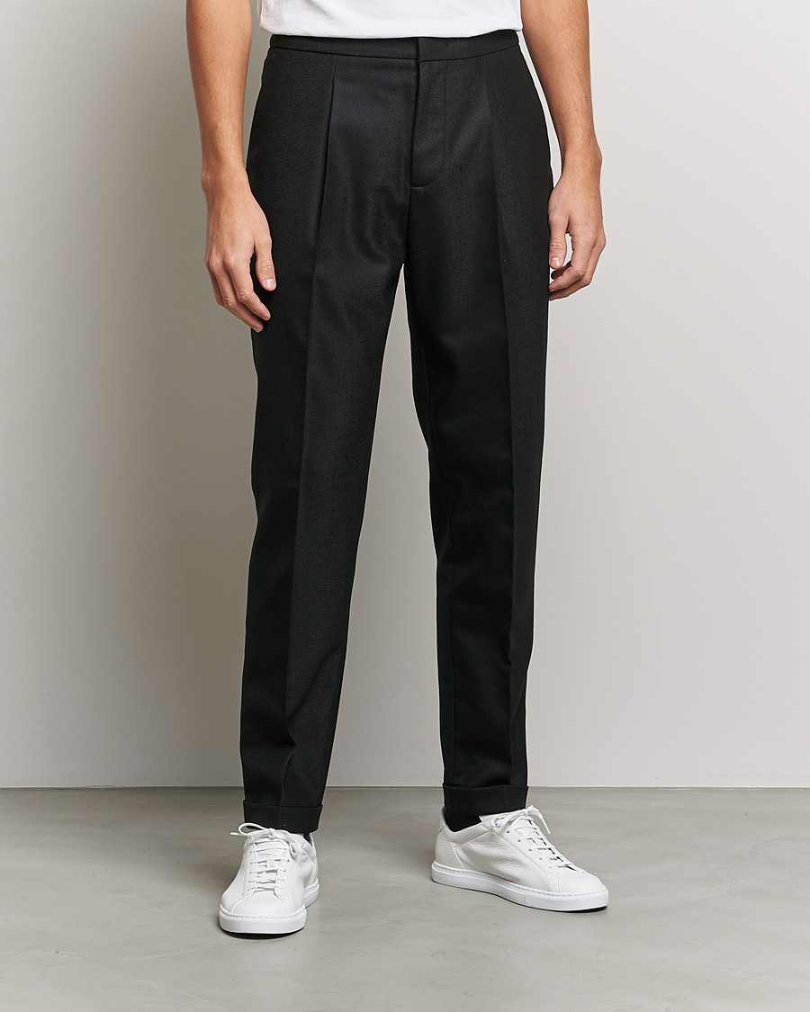 Homme | Pantalons | J.Lindeberg | Sasha Wool Twill Pants Black