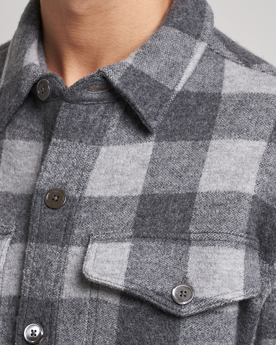 Homme | Chemises | Polo Ralph Lauren | Checked Wool Overshirt Jacket Grey Multi