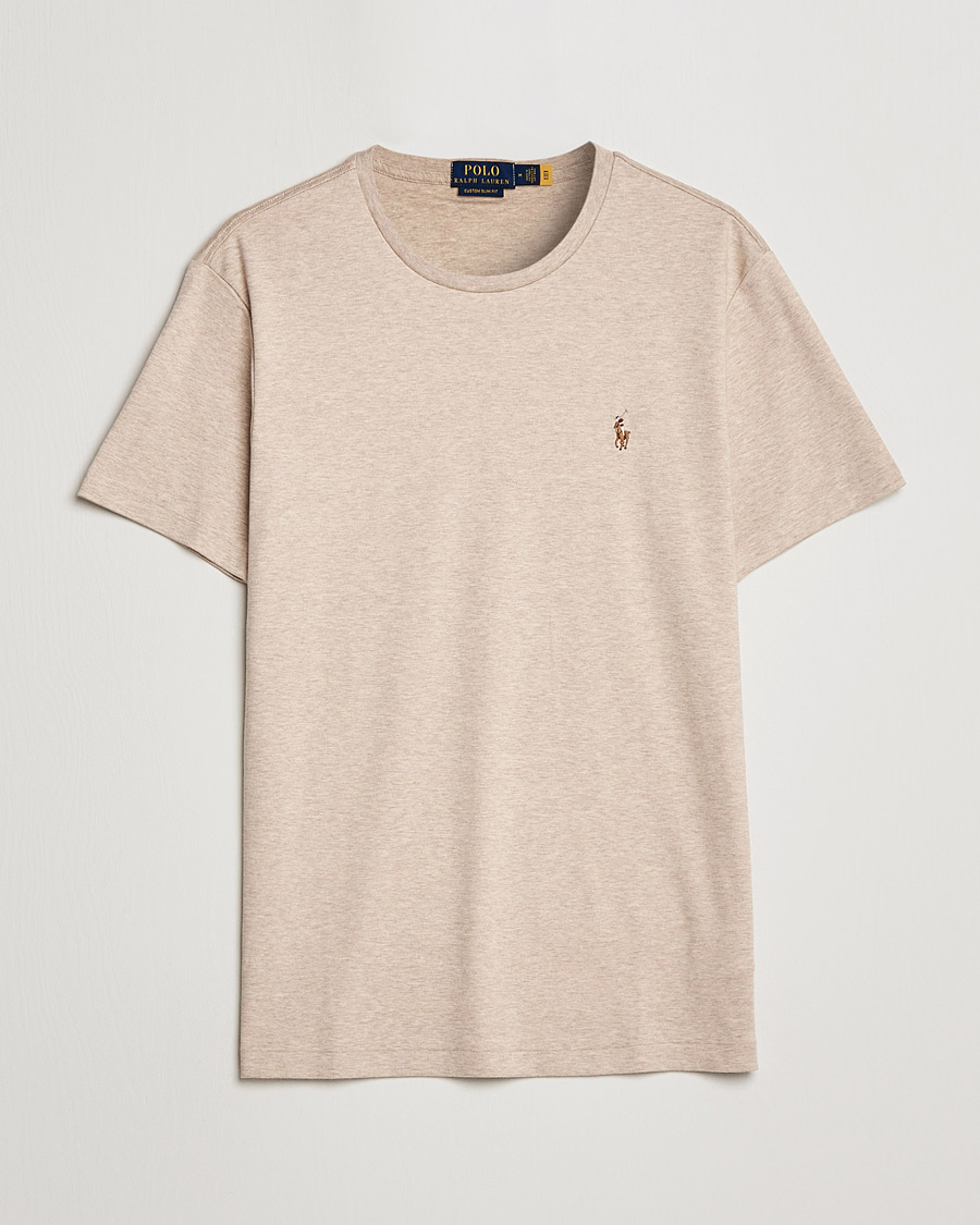 Heren | T-shirts | Polo Ralph Lauren | Luxury Pima Cotton Crew Neck T-Shirt Sand Heather