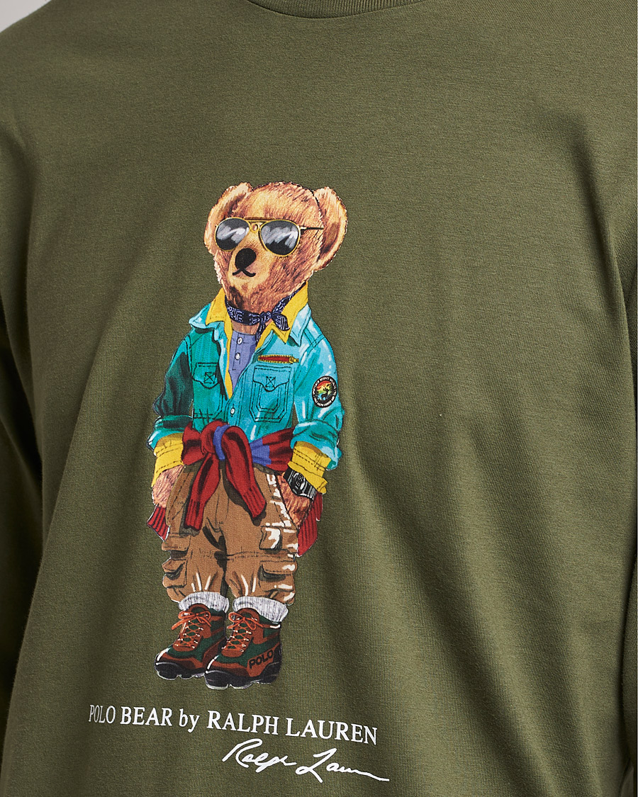 Heren | T-shirts | Polo Ralph Lauren | Printed Bear Crew Neck Long Sleeve T-Shirt Dark Sage