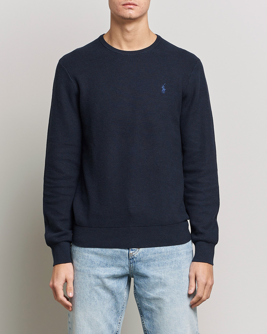 Homme | Pulls Et Tricots | Polo Ralph Lauren | Textured Crew Neck Sweater Navy Heather