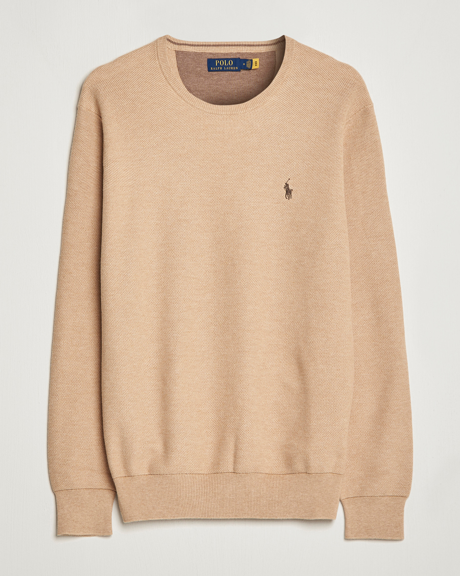 Heren | Truien | Polo Ralph Lauren | Textured Knitted Crew Neck Camel Melange