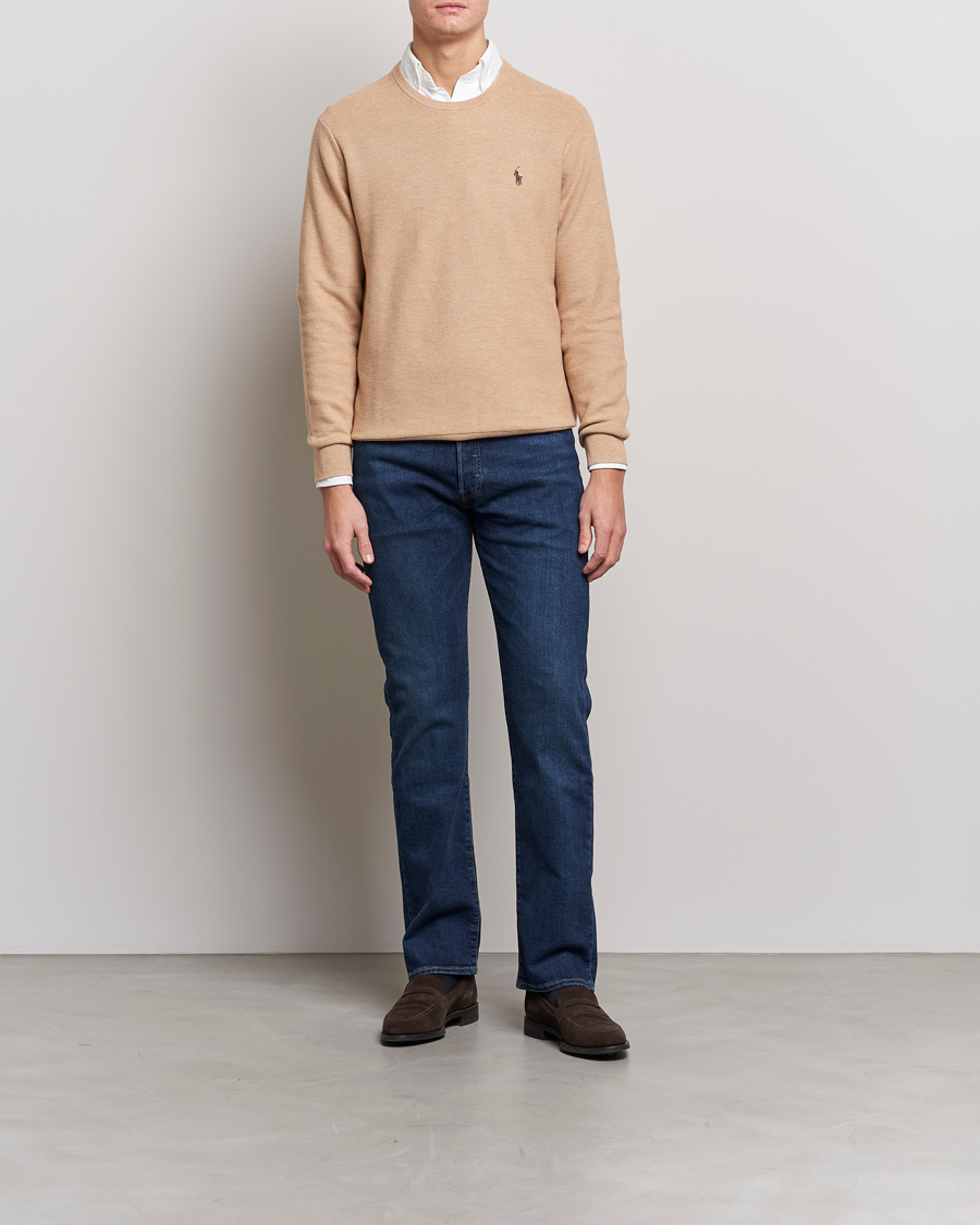 Heren | Truien | Polo Ralph Lauren | Textured Knitted Crew Neck Camel Melange