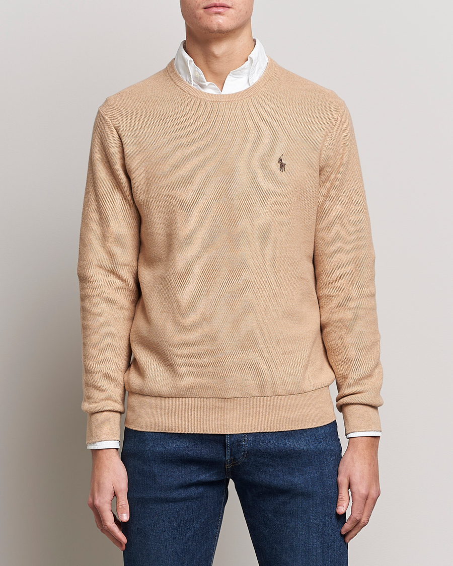 Heren | Truien | Polo Ralph Lauren | Textured Knitted Crew Neck Camel Melange