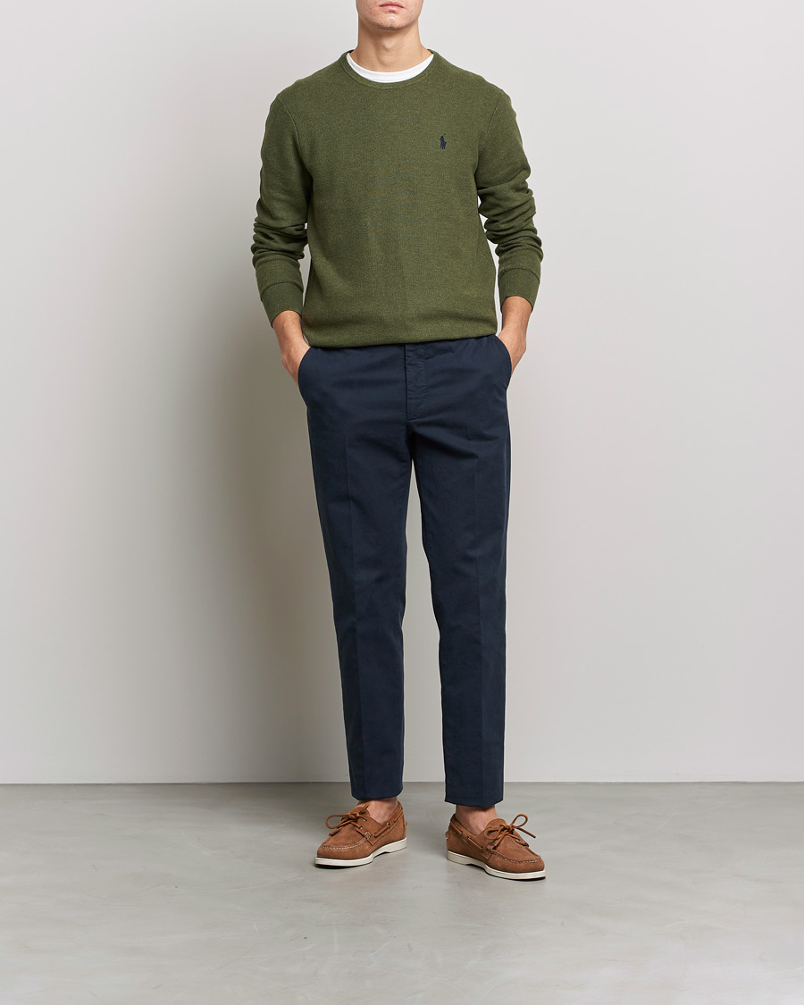 Homme | Pulls Et Tricots | Polo Ralph Lauren | Textured Knitted Crew Neck Olive Heather