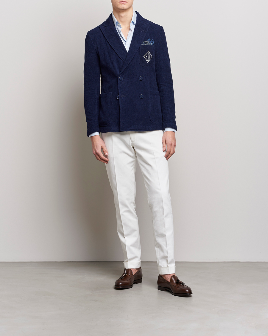 Heren | Blazers | Ralph Lauren Purple Label | Knitted Terry Cloth Blazer Navy