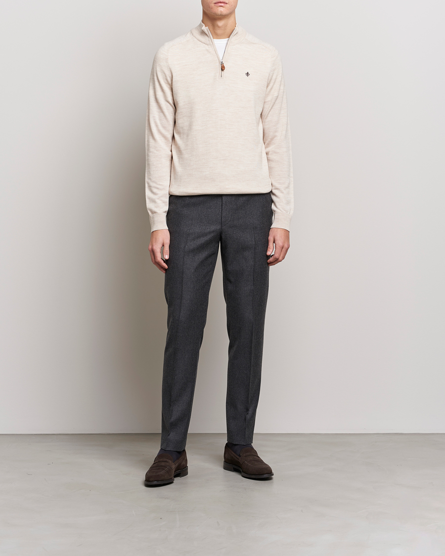 Homme | Pulls Et Tricots | Morris | John Merino Half Zip Ecru