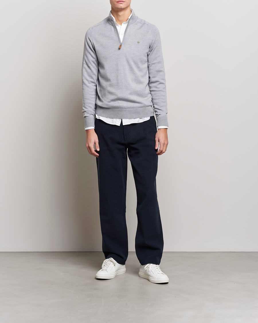 Homme | Pulls Et Tricots | Morris | John Merino Half Zip Grey