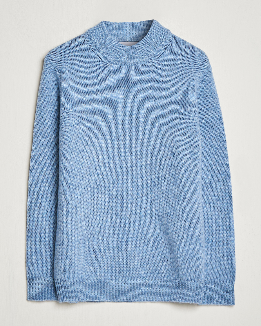 Homme | Pulls Et Tricots | NN07 | Nick Knitted Merino Mock Neck Light Blue Melange